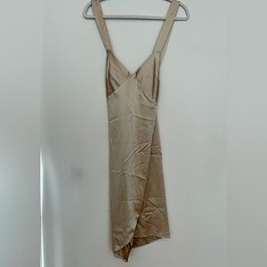 Michelle Mason Cross back slip dress - Oyster